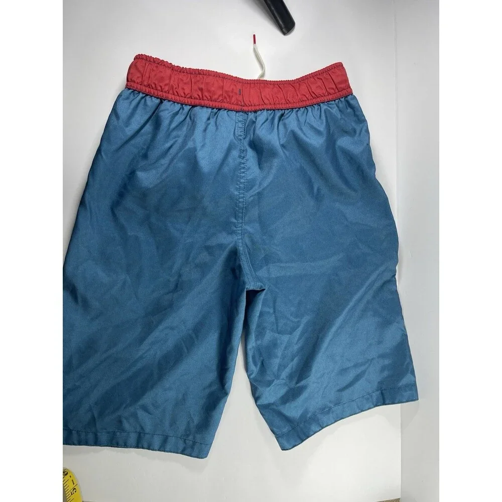 Disney Junk Food Mickey Mouse Swim Trunks Blue Red White Striped Men's Large